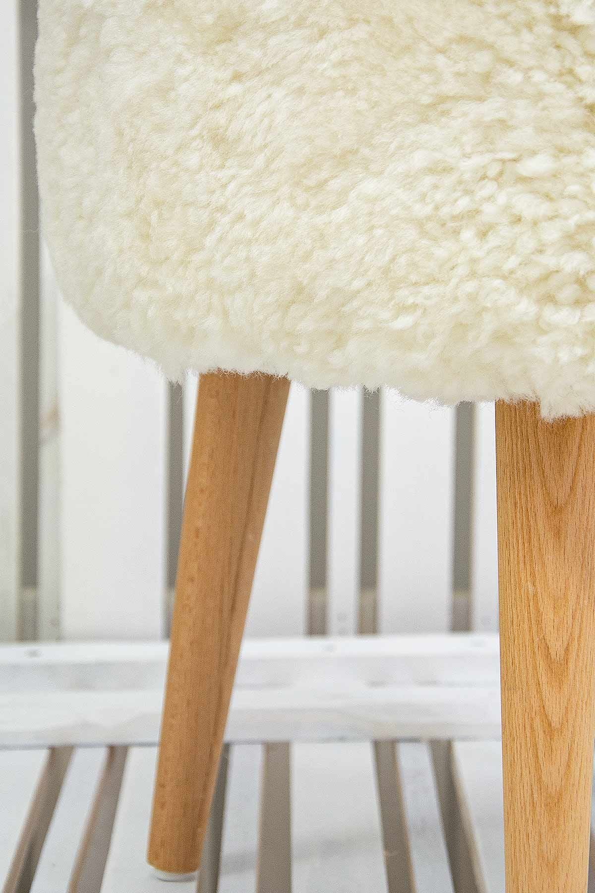 Hakiki Kürk Teddy Puf PF101 Krem