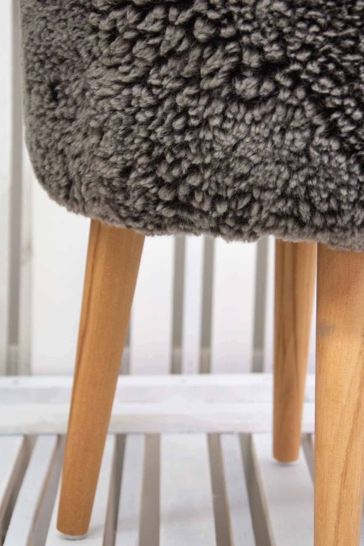 Hakiki Kürk Teddy Puf PF101 Kahve