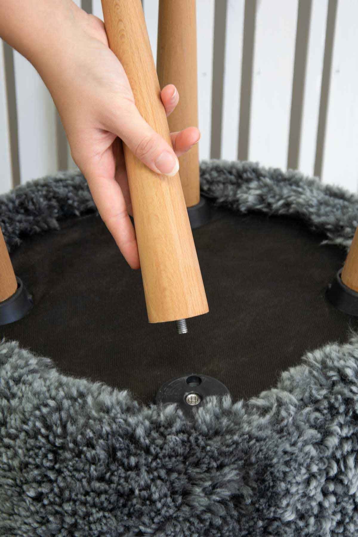 Hakiki Kürk Teddy Puf PF101 Gri