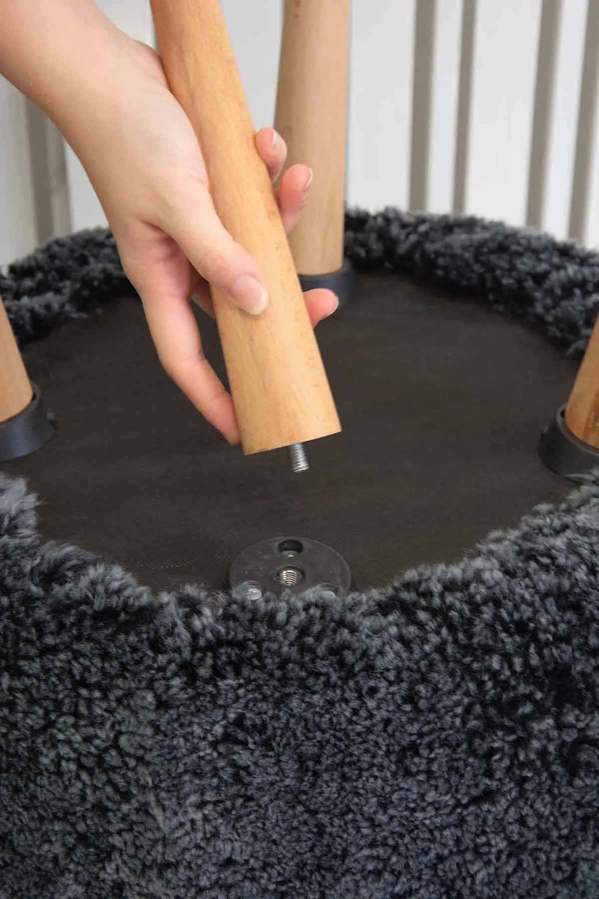 Hakiki Kürk Teddy Puf PF101 Siyah