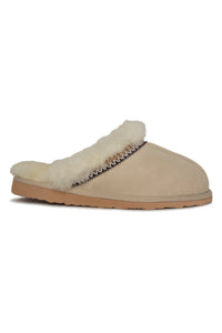 Embroidered Women's House Slippers 191204 Beige