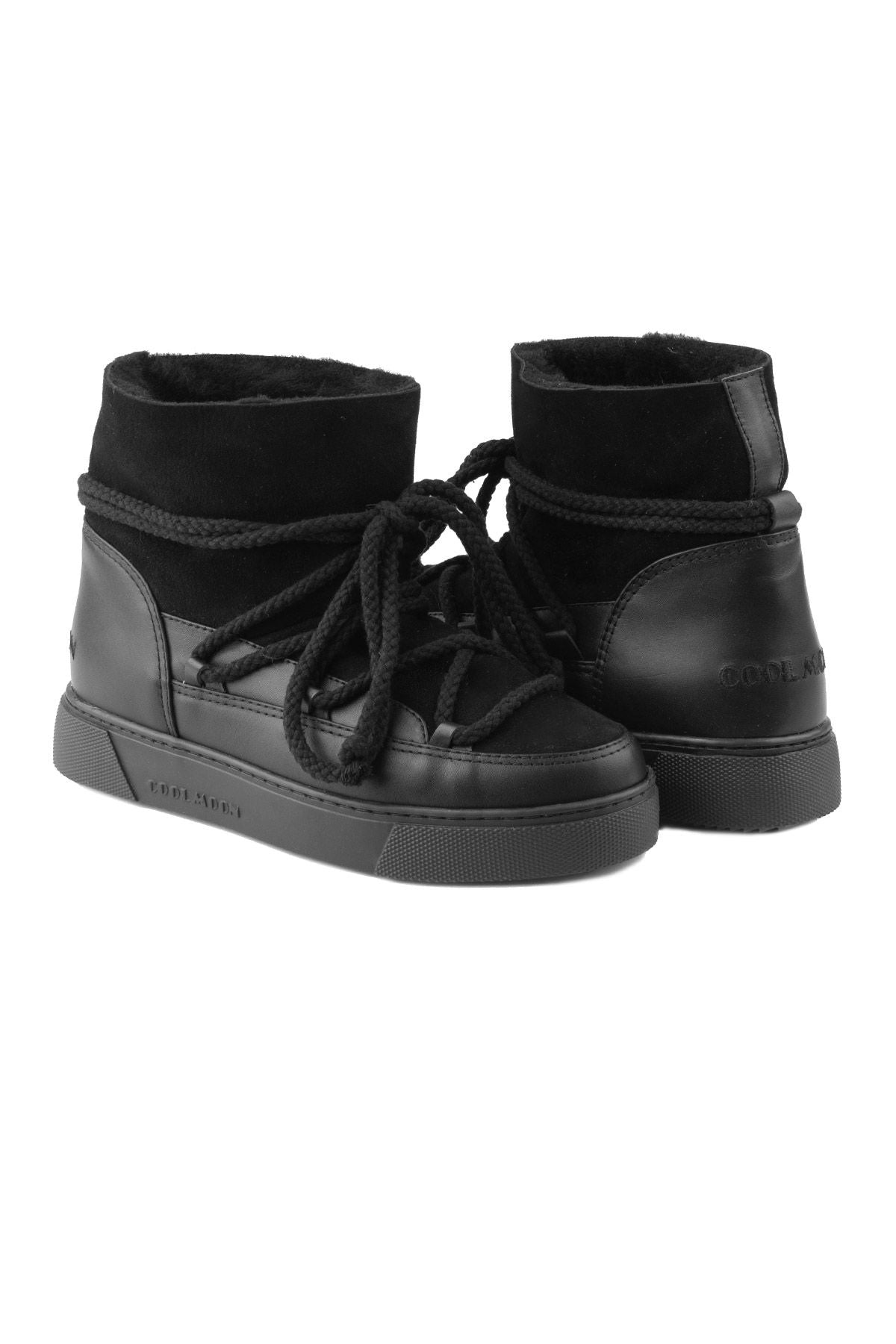 Hakiki İçi Kürk Bayan Sneaker 355050 Siyah
