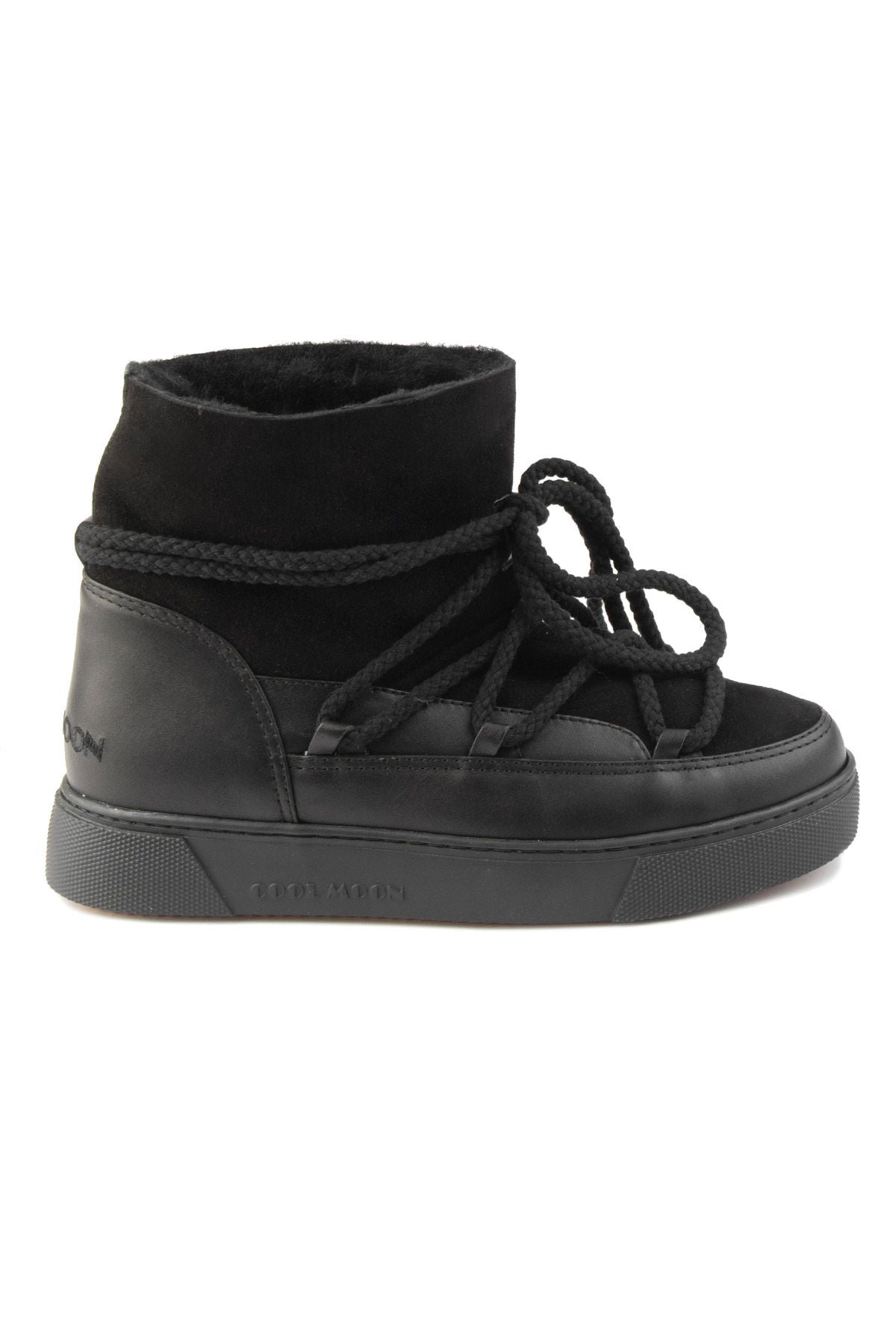 Hakiki İçi Kürk Bayan Sneaker 355050 Siyah