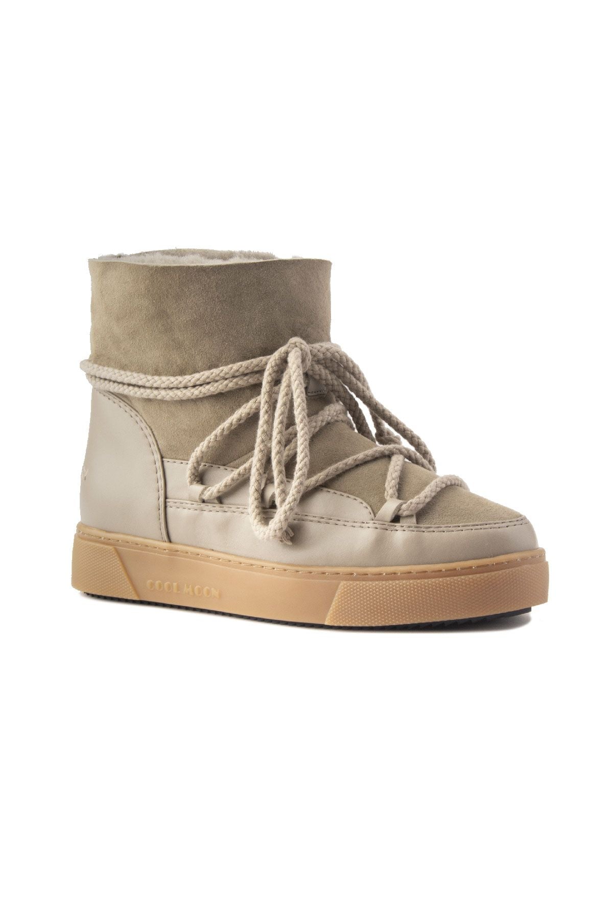 Hakiki İçi Kürk Bayan Sneaker 355050 Vizon