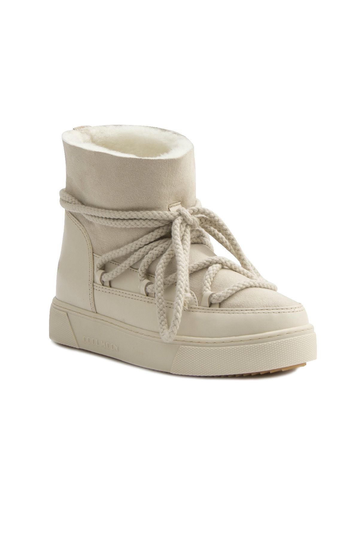 Hakiki İçi Kürk Bayan Sneaker 355050 Bej