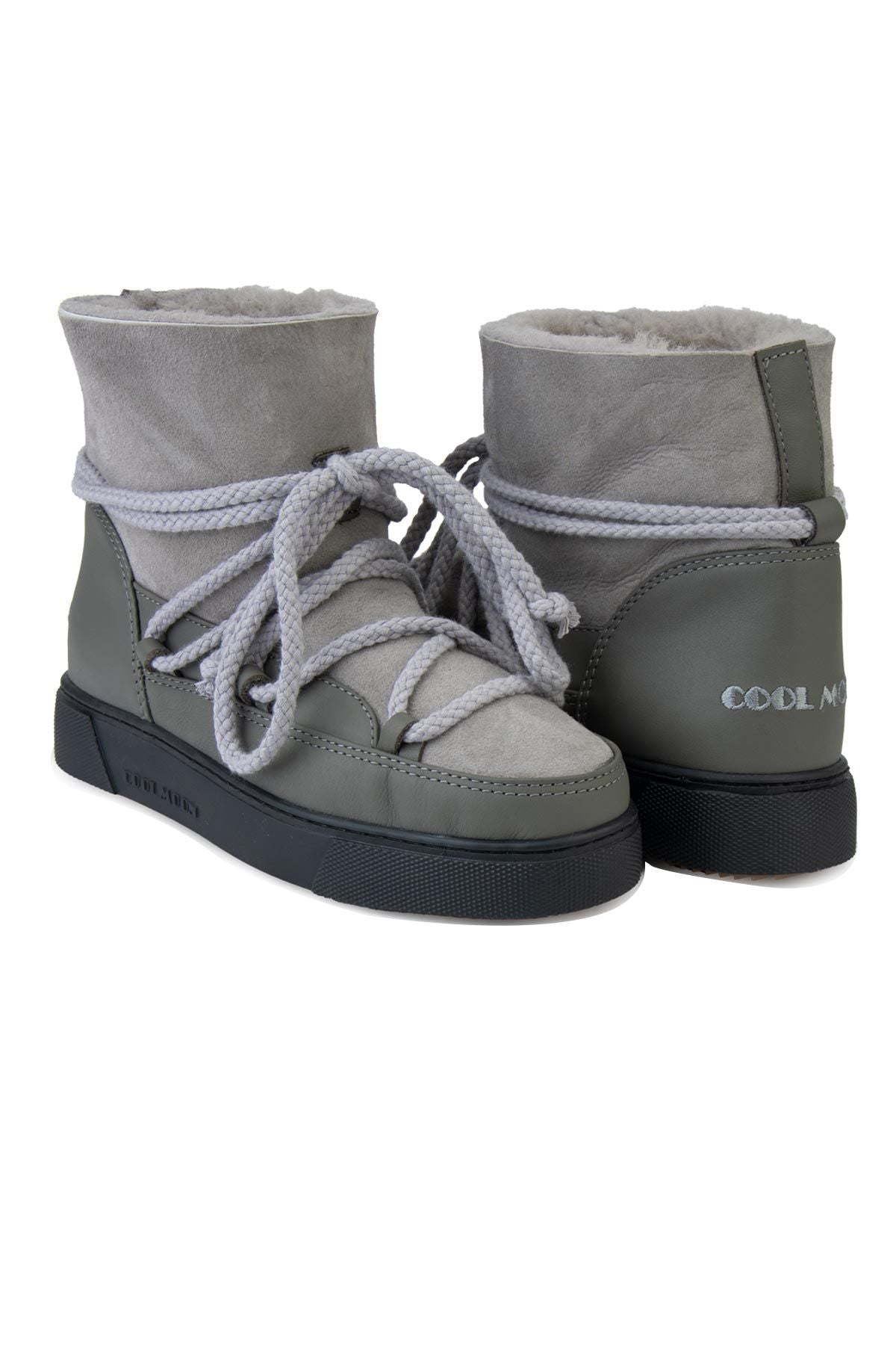 Hakiki İçi Kürk Bayan Sneaker 355050 Gri