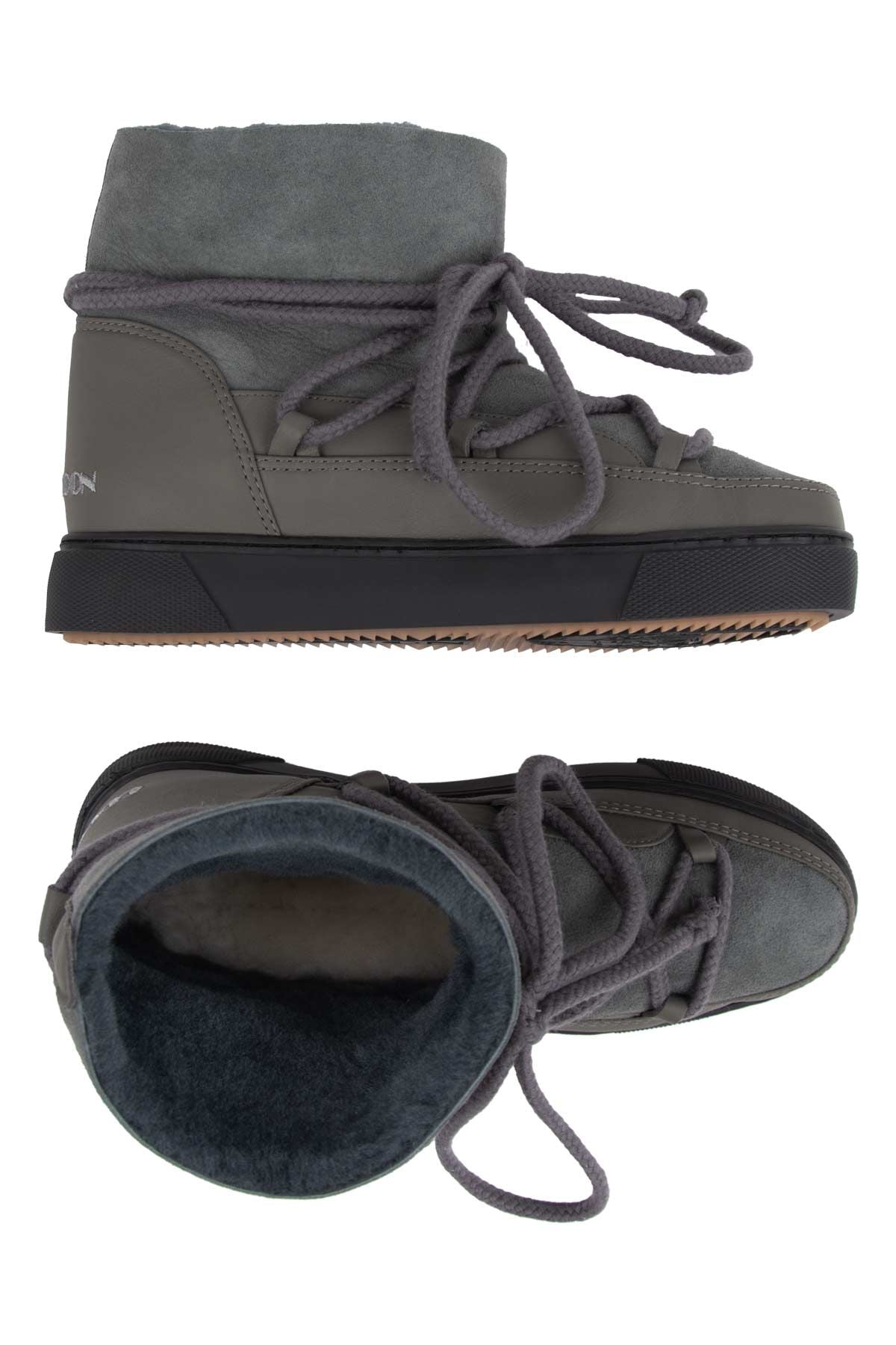 Hakiki İçi Kürk Bayan Sneaker 355050 Koyu Gri