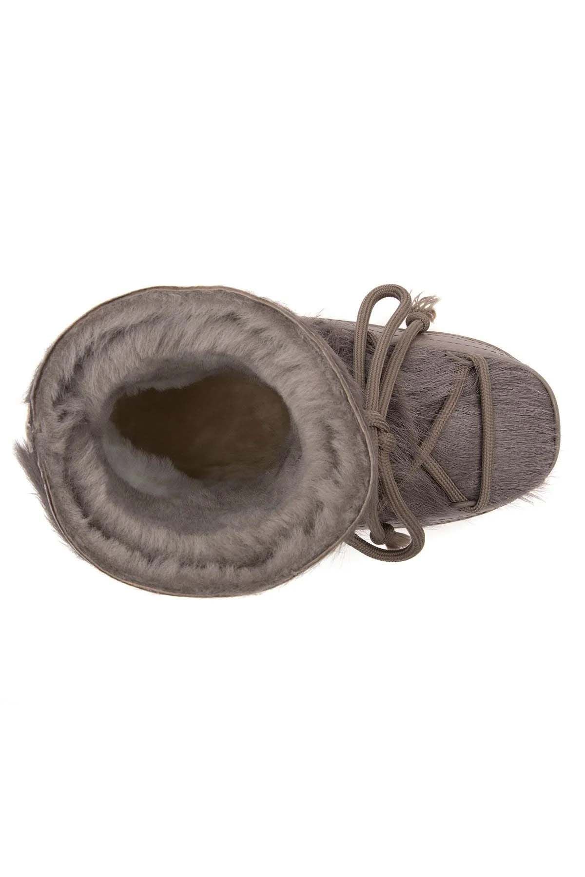 Hakiki Kürklü Kadın Kar Botu 251316 Vizon