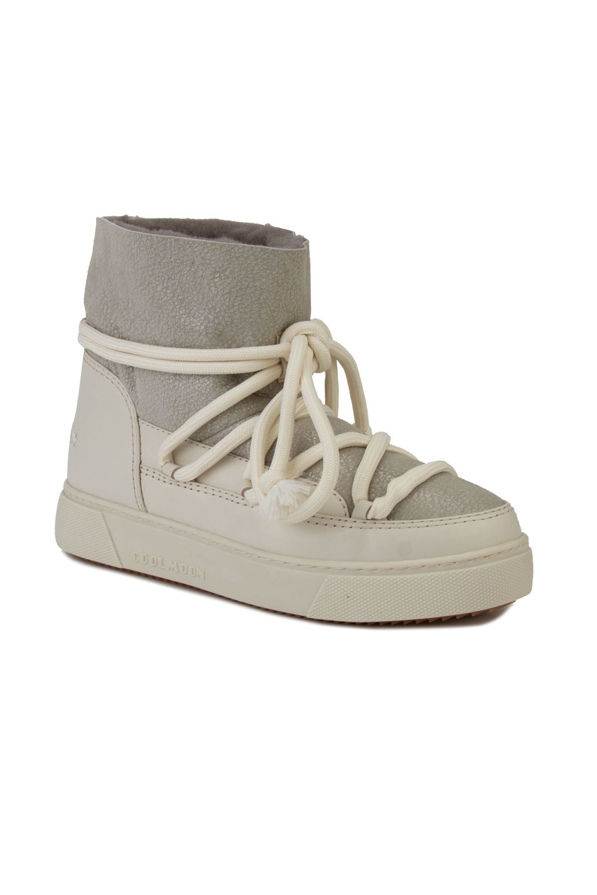 Hakiki Kürklü Kadın Sneaker 355074 Bej
