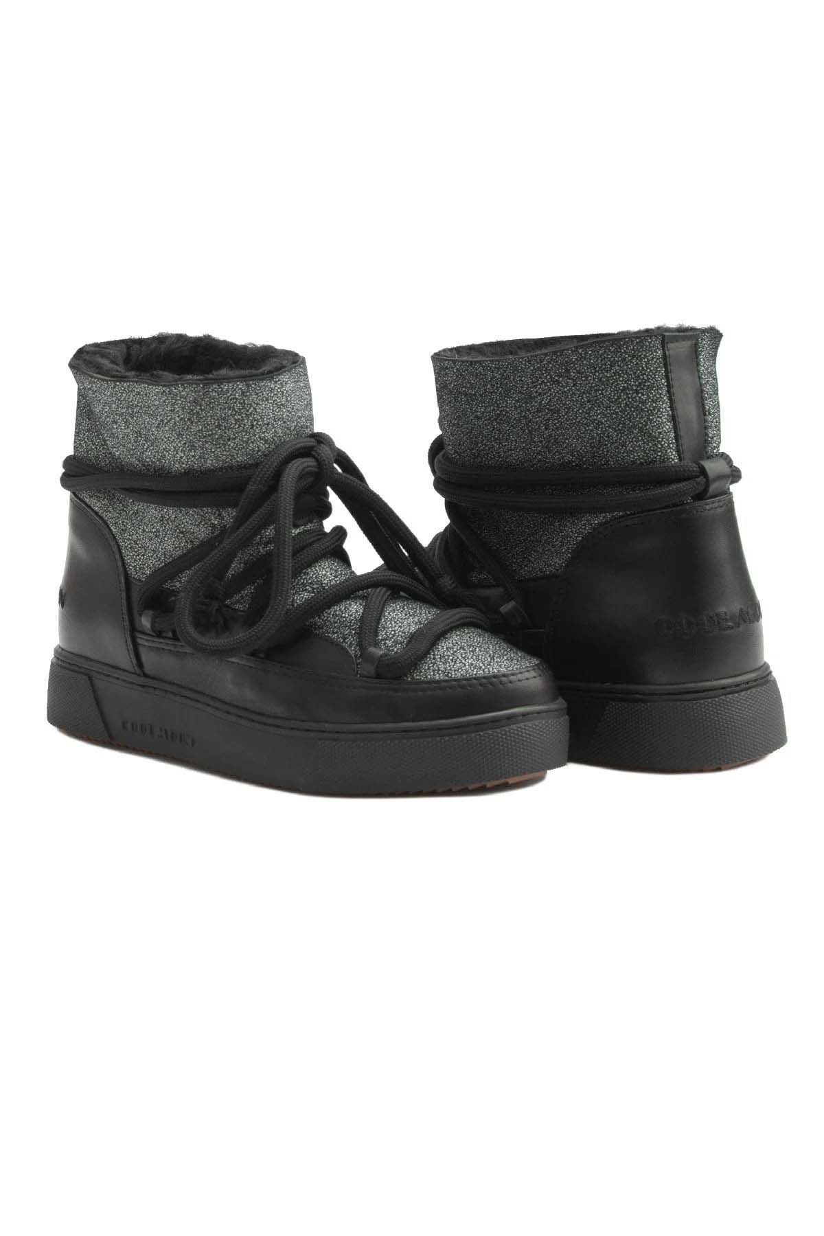Hakiki Kürklü Kadın Sneaker 355074 Siyah