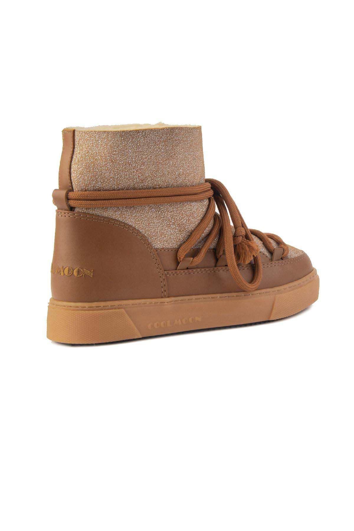 Hakiki Kürklü Kadın Sneaker 355074 Taba
