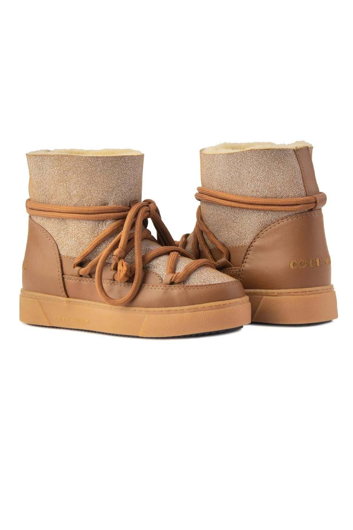 Hakiki Kürklü Kadın Sneaker 355074 Taba
