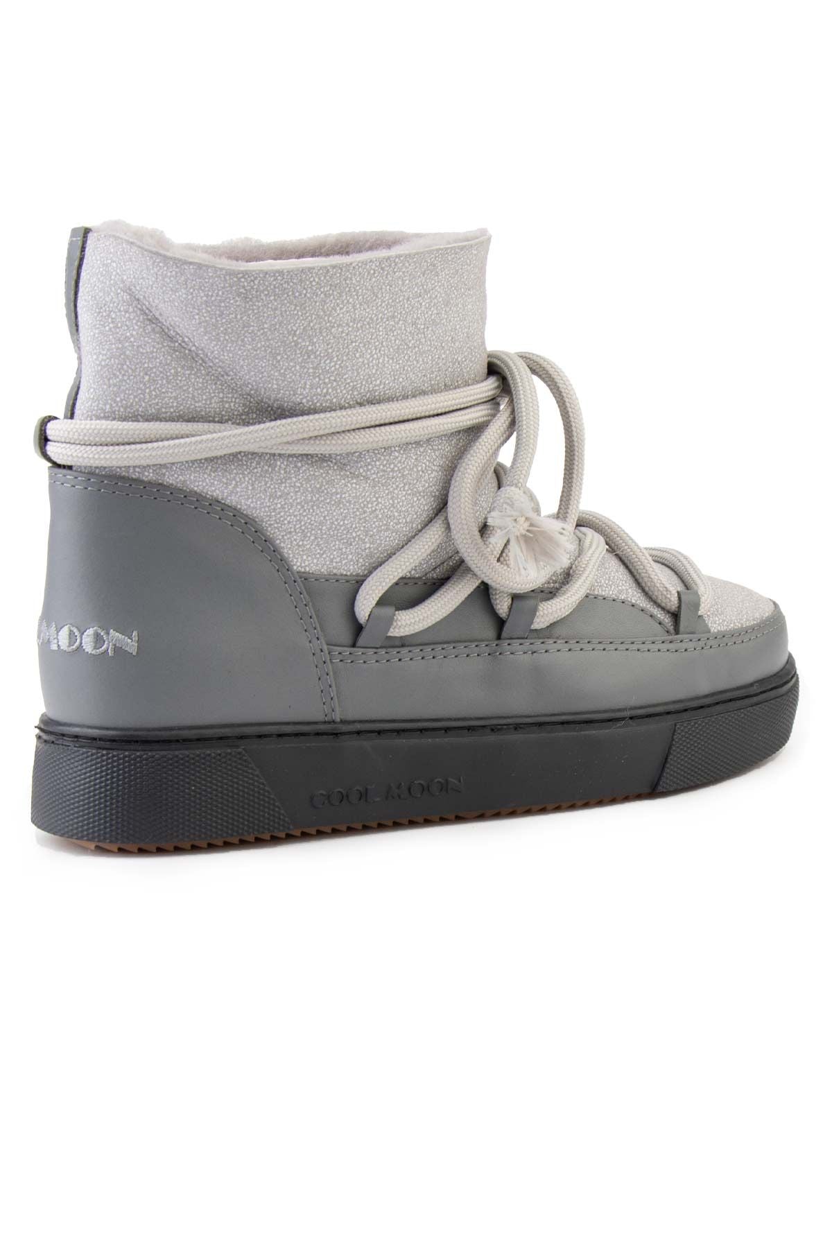 Hakiki Kürklü Kadın Sneaker 355074 Gri