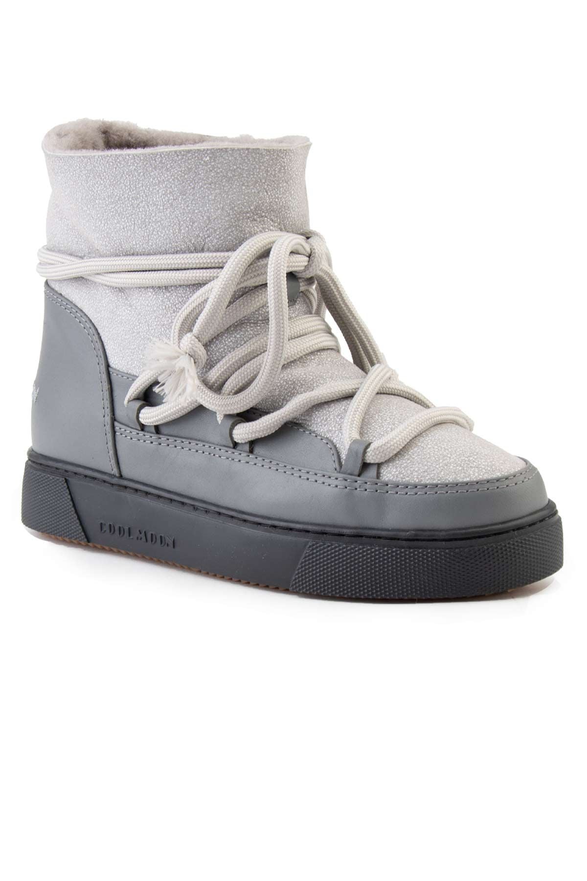 Hakiki Kürklü Kadın Sneaker 355074 Gri