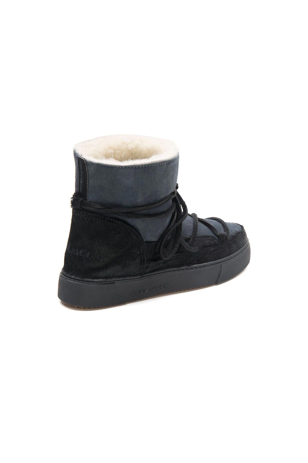 Hakiki Kürklü Kadın Sneaker 355076 Siyah