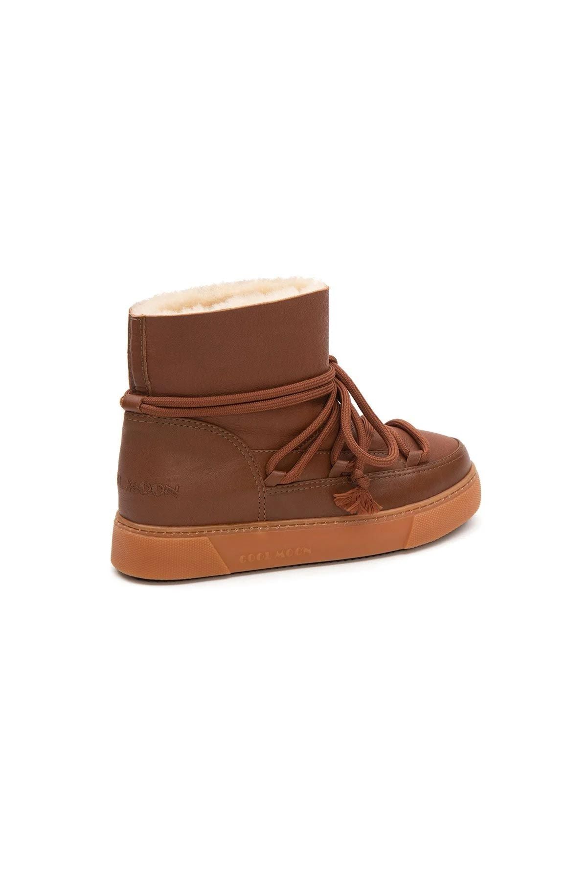 Hakiki Kürklü Kadın Sneaker 355077 Taba