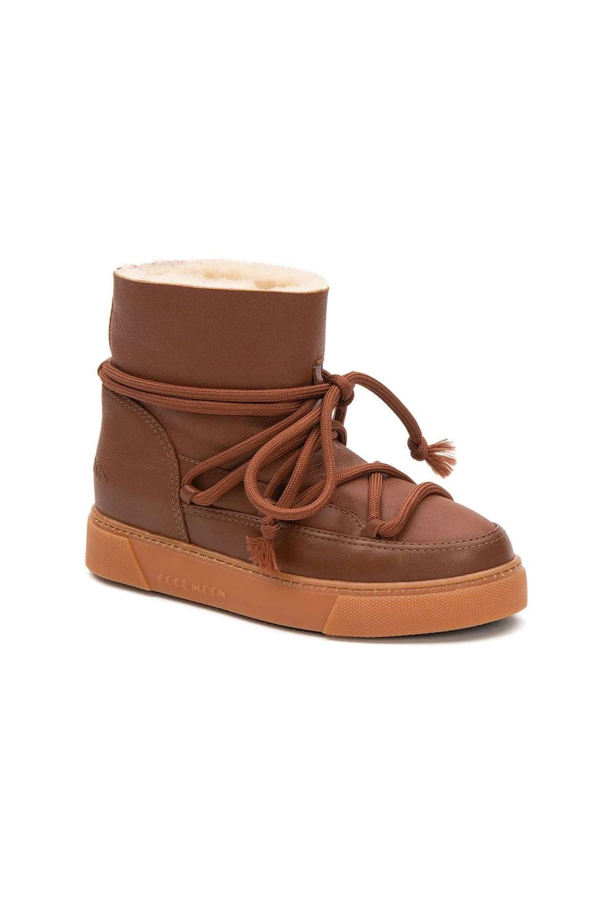 Hakiki Kürklü Kadın Sneaker 355077 Taba