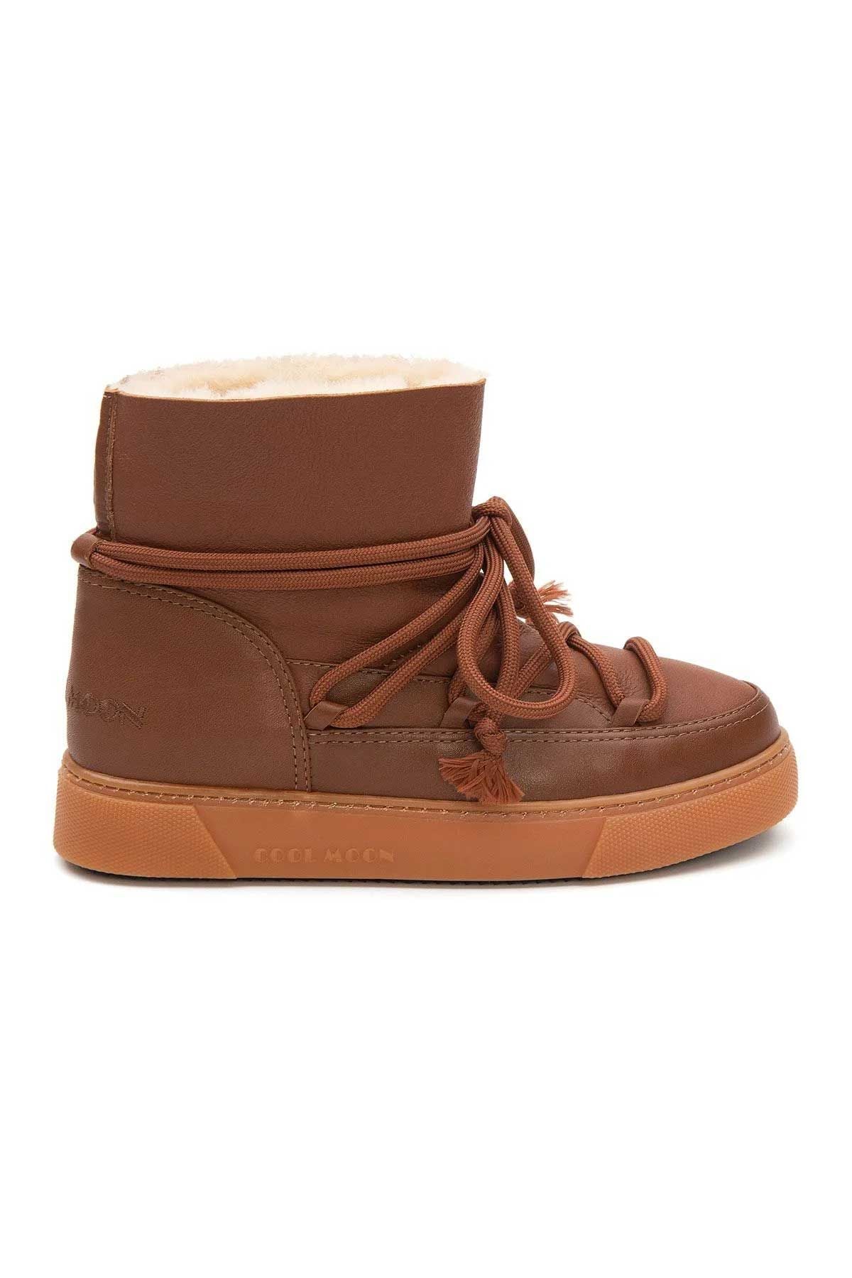 Hakiki Kürklü Kadın Sneaker 355077 Taba