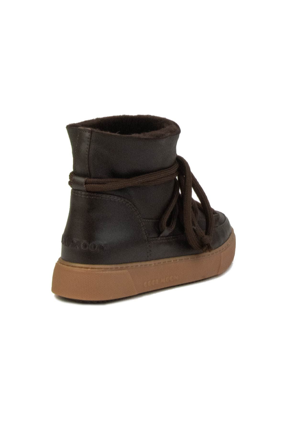 Hakiki Kürklü Kadın Sneaker 355077 Kahve
