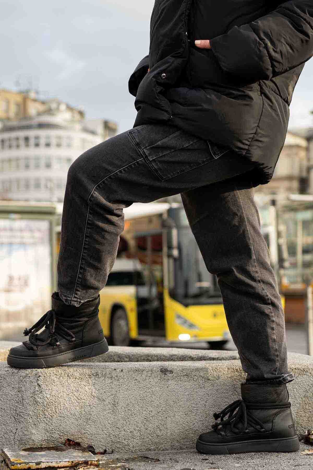 Hakiki Kürklü Kadın Sneaker 355077 Siyah