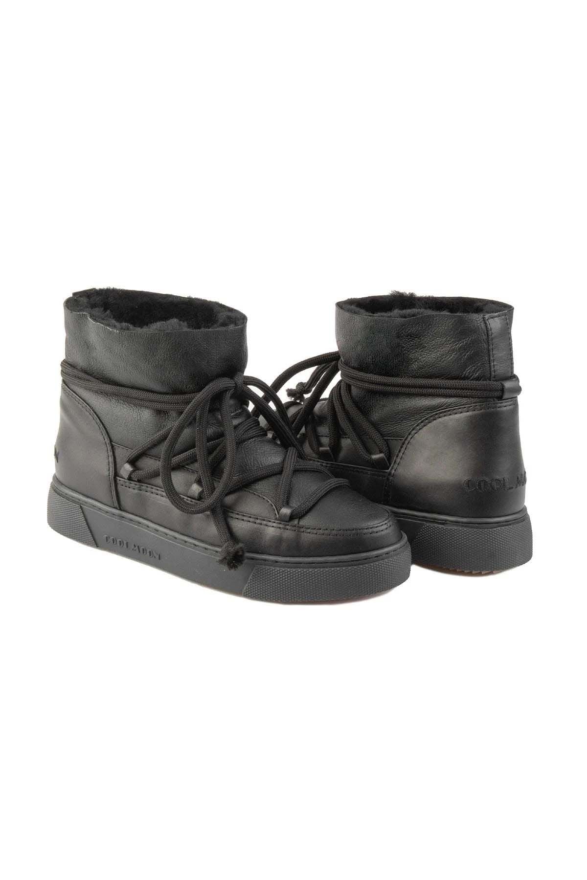 Hakiki Kürklü Kadın Sneaker 355077 Siyah