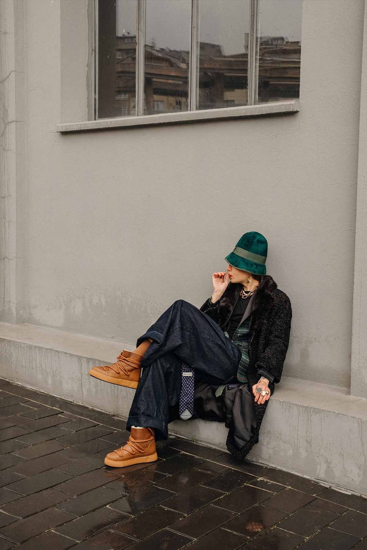 Hakiki Kürklü Kadın Sneaker 355077 Taba