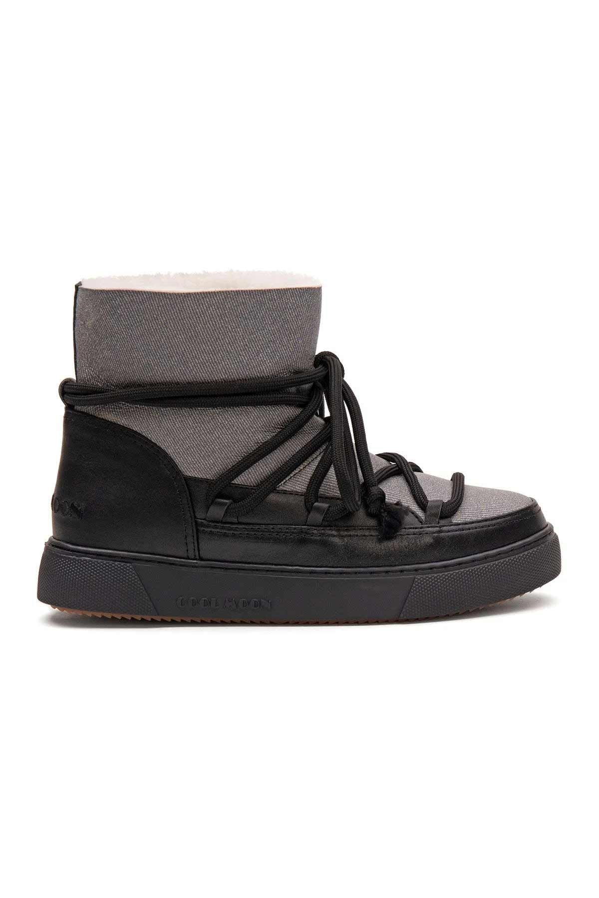 Hakiki Kürklü Kadın Sneaker 355083 Siyah