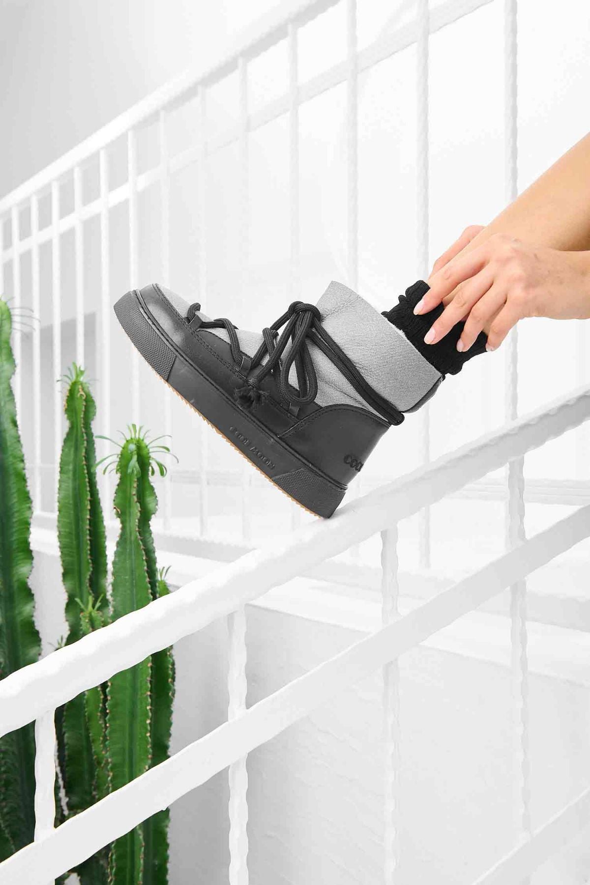 Hakiki Kürklü Kadın Sneaker 355083 Siyah