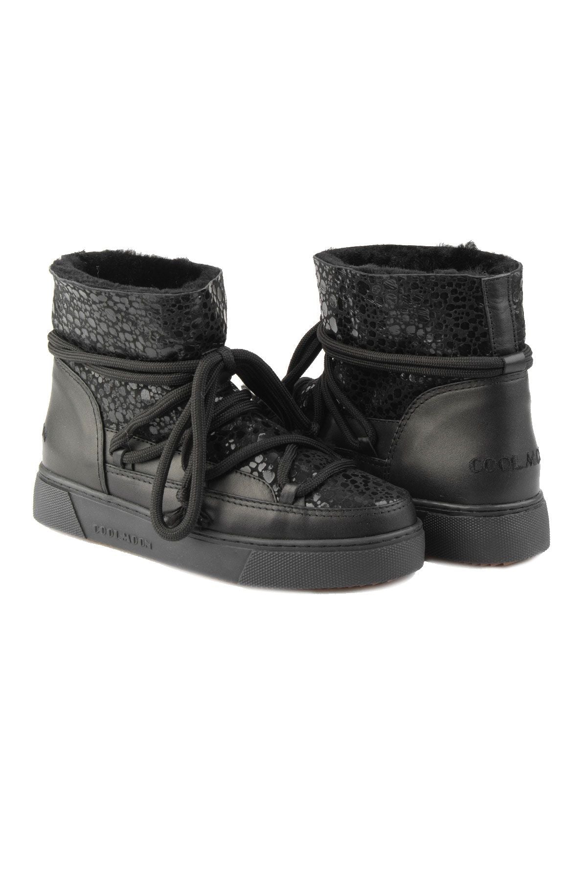 Hakiki Kürklü Kadın Sneaker 355084 Siyah