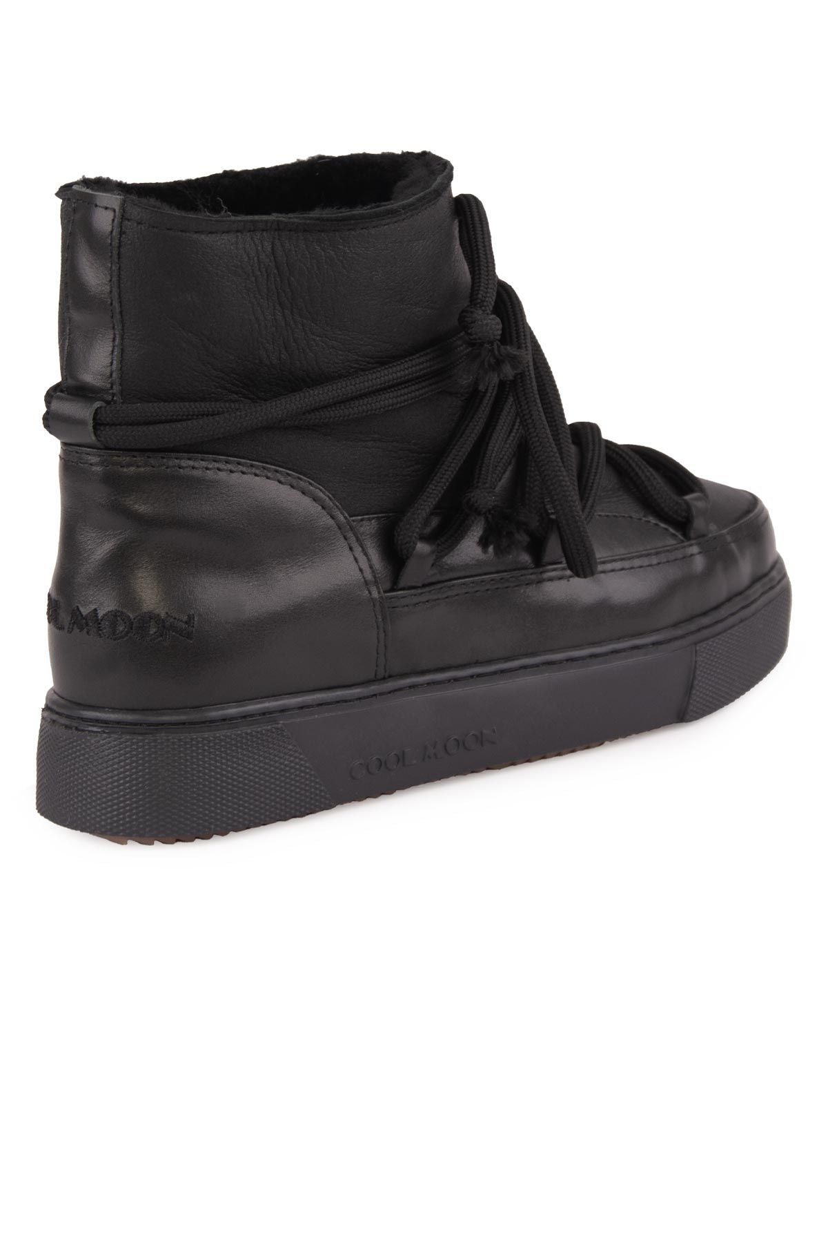 Hakiki Kürklü Kadın Sneaker 355099 Siyah
