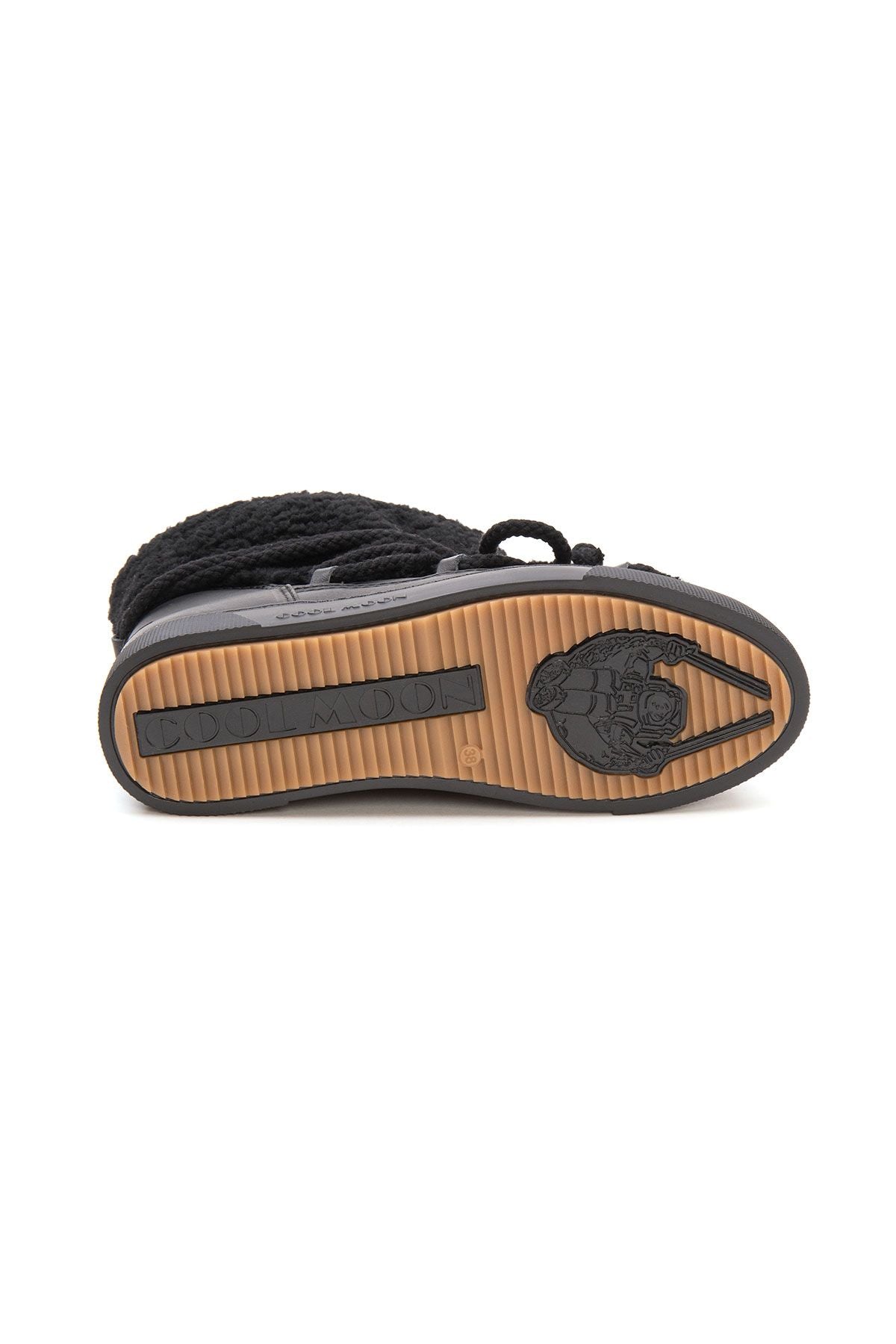 Hakiki Kürklü Kadın Sneakers 355067 Siyah