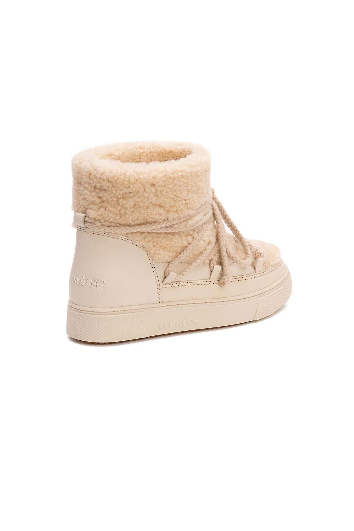 Hakiki Kürklü Kadın Sneakers 355067 Bej