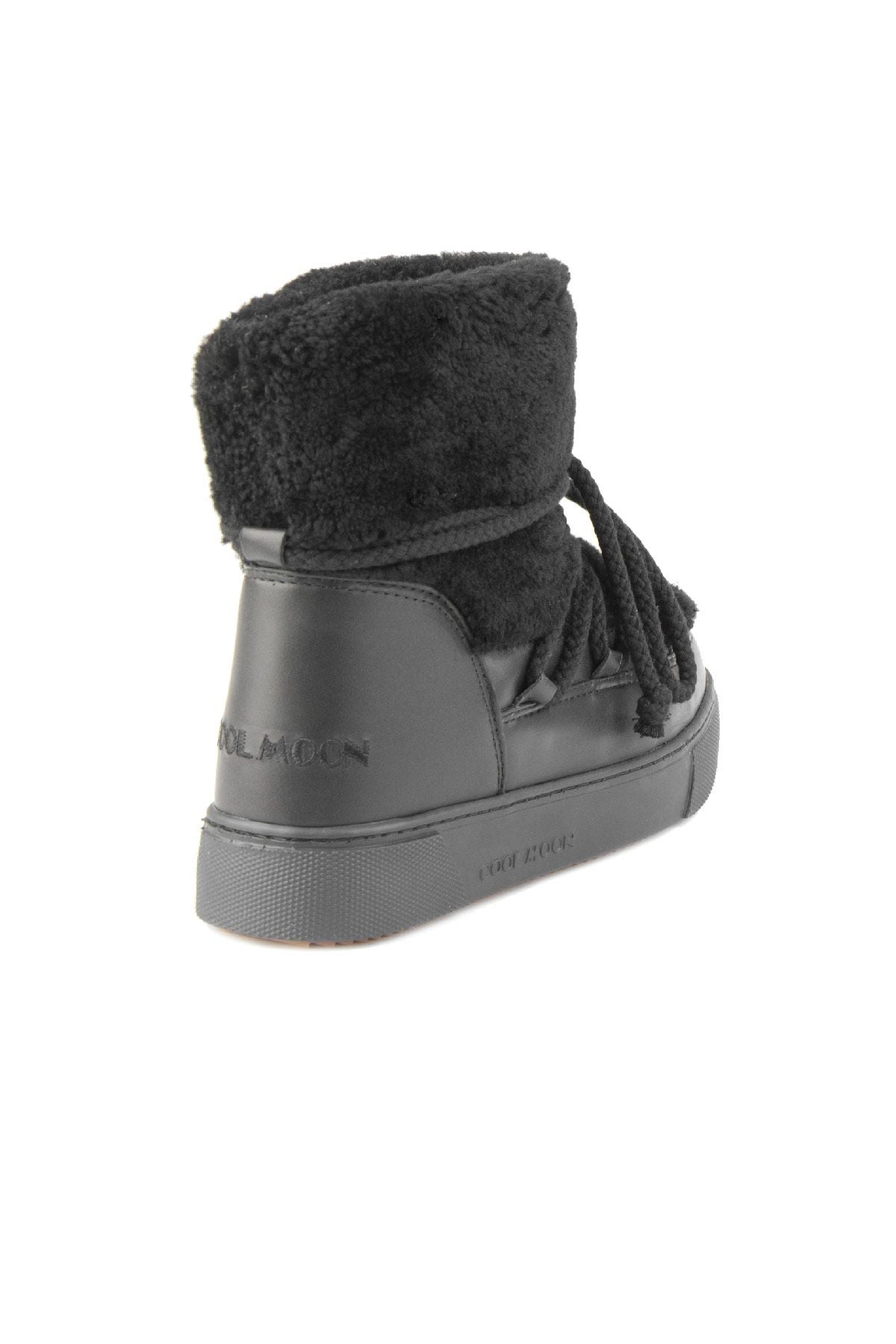 Hakiki Kürklü Kadın Sneakers 355067 Siyah