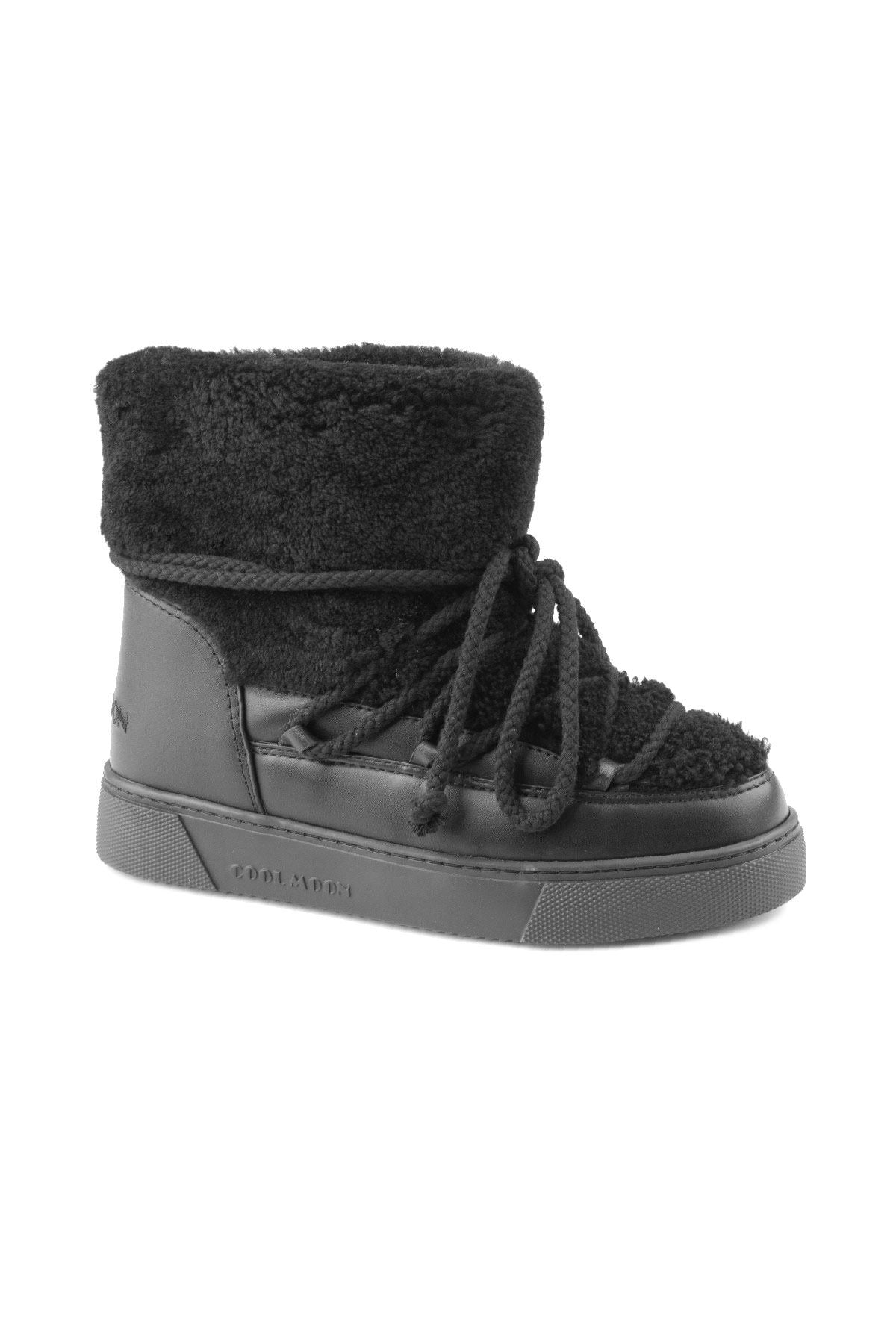 Hakiki Kürklü Kadın Sneakers 355067 Siyah
