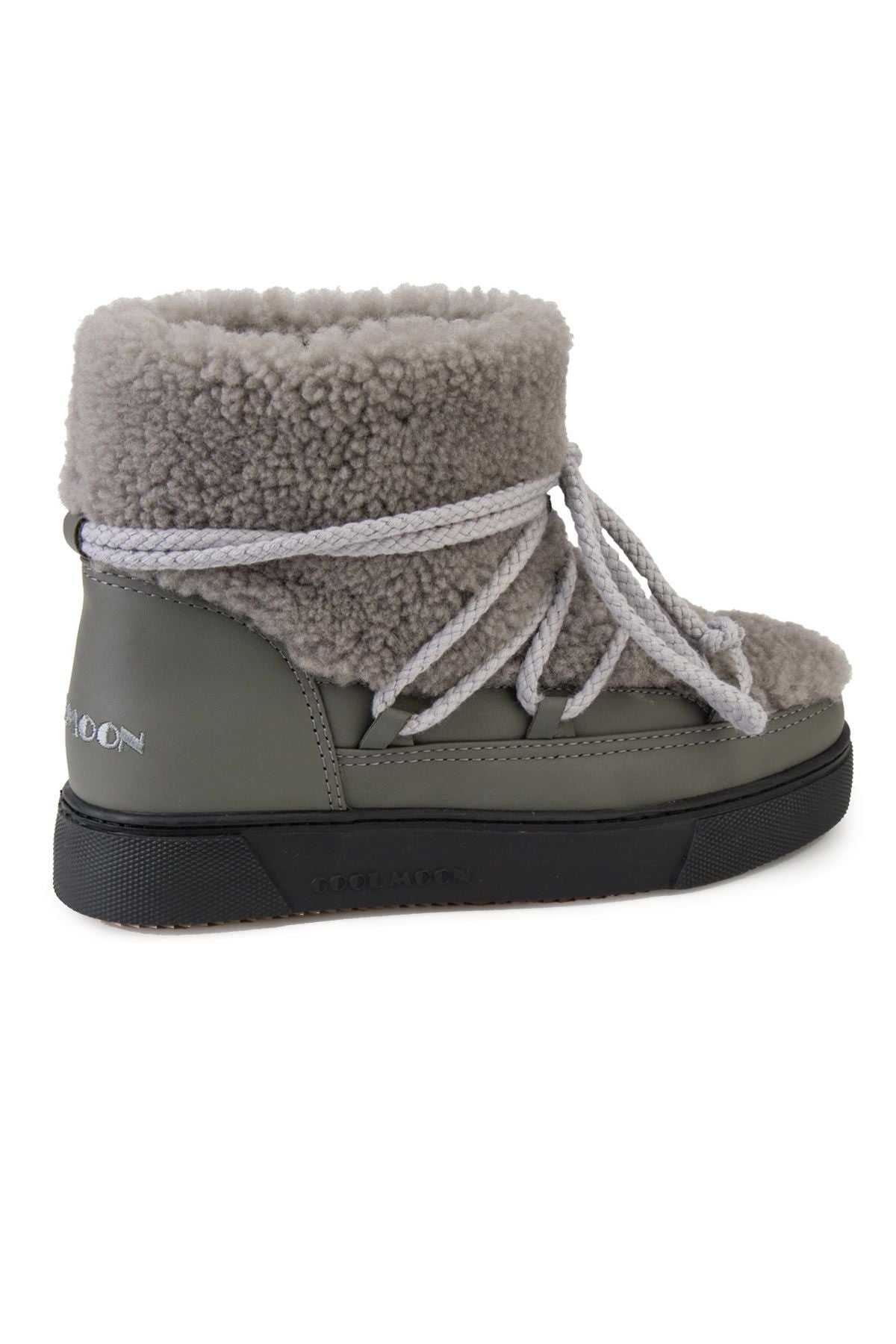 Hakiki Kürklü Kadın Sneakers 355067 Gri