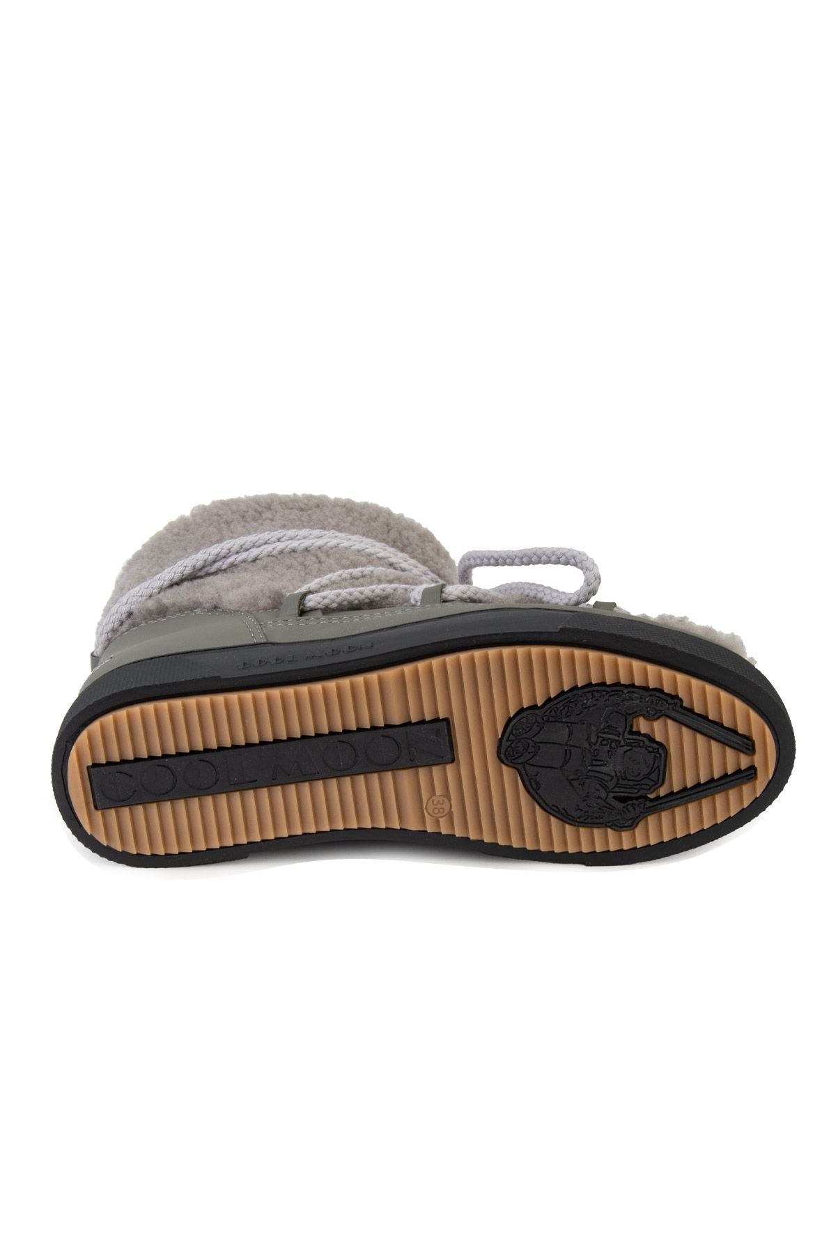 Hakiki Kürklü Kadın Sneakers 355067 Gri
