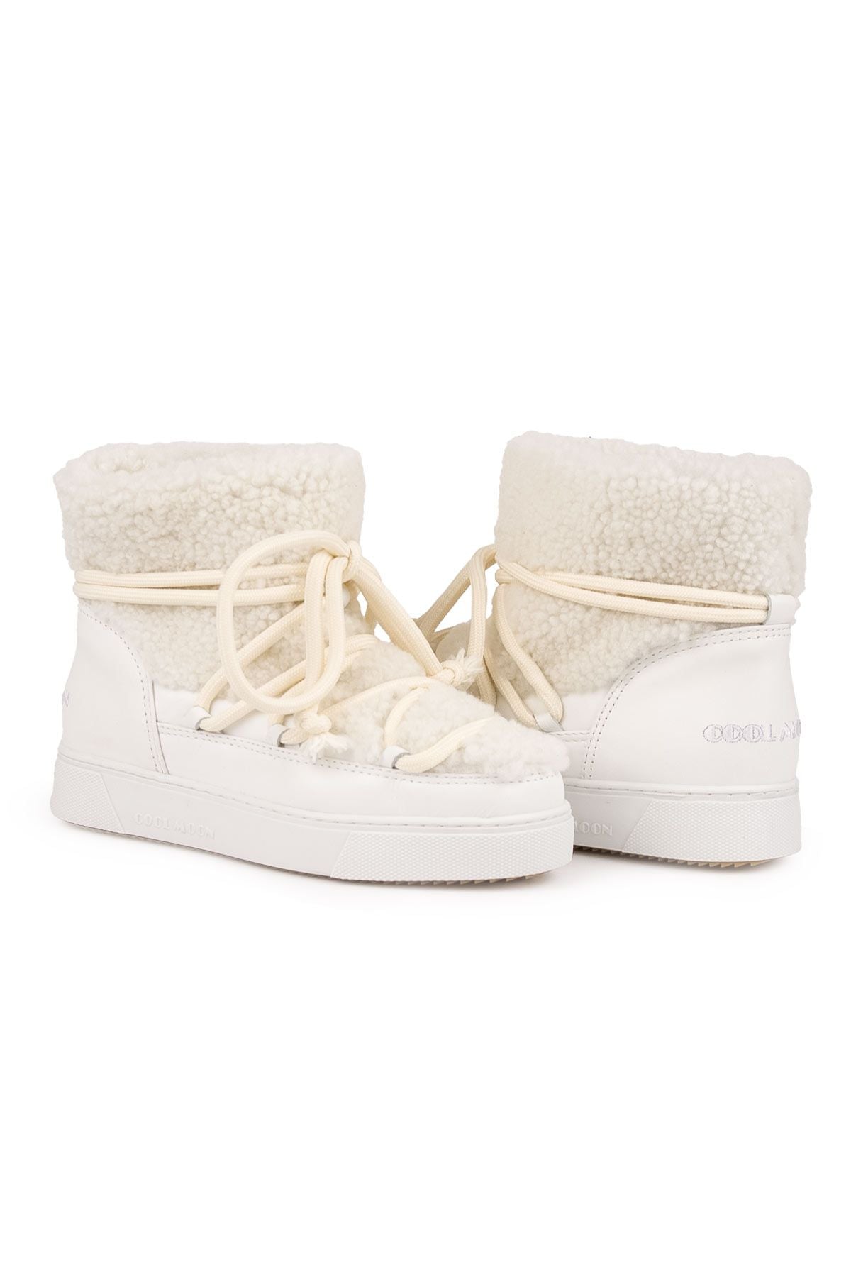 Hakiki Kürklü Kadın Sneakers 355067 Beyaz