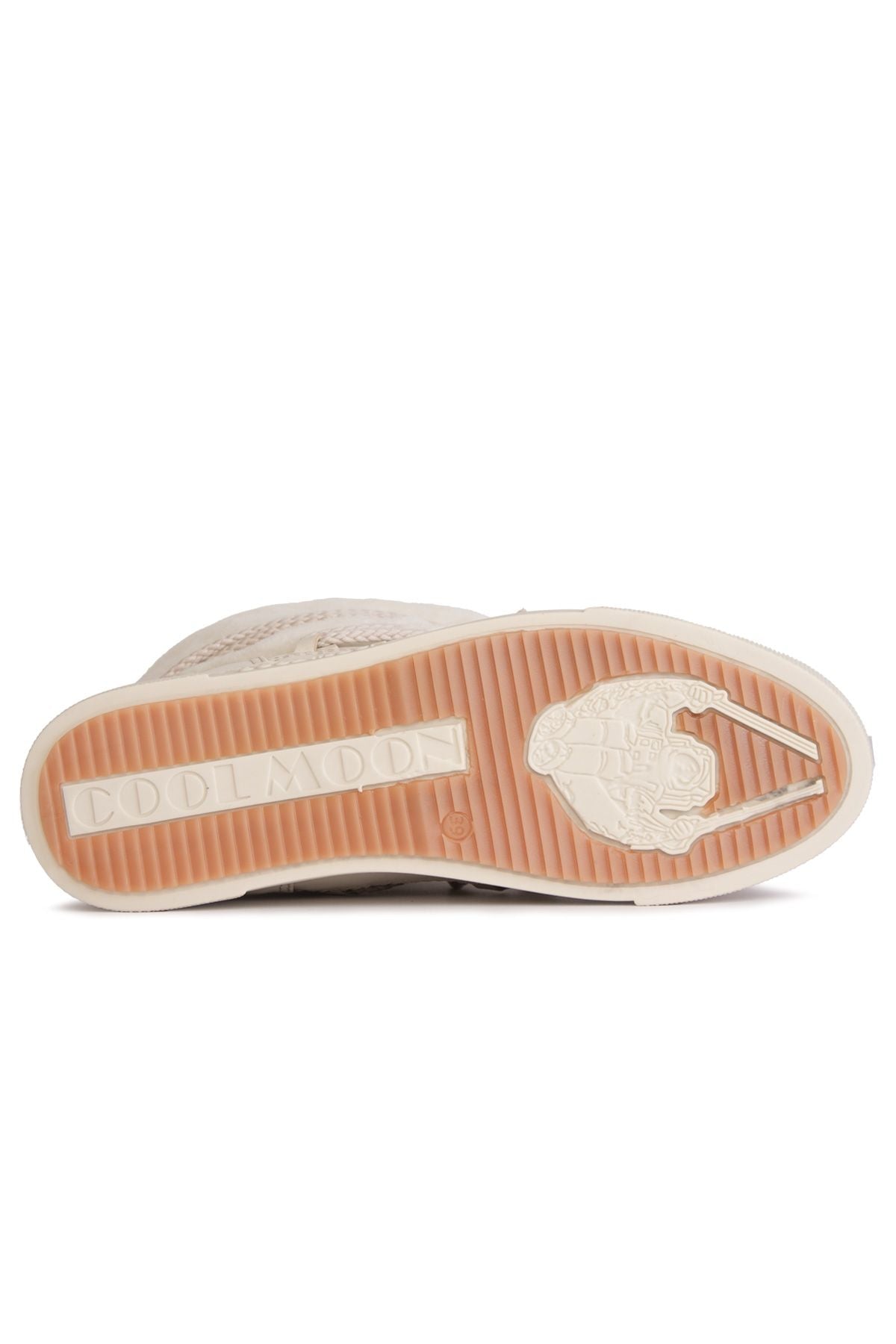 Hakiki Kürklü Kadın Sneakers 355067 Kırık Beyaz