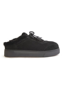 Genuine Suede Shearling-lined Shoe 355103 Black