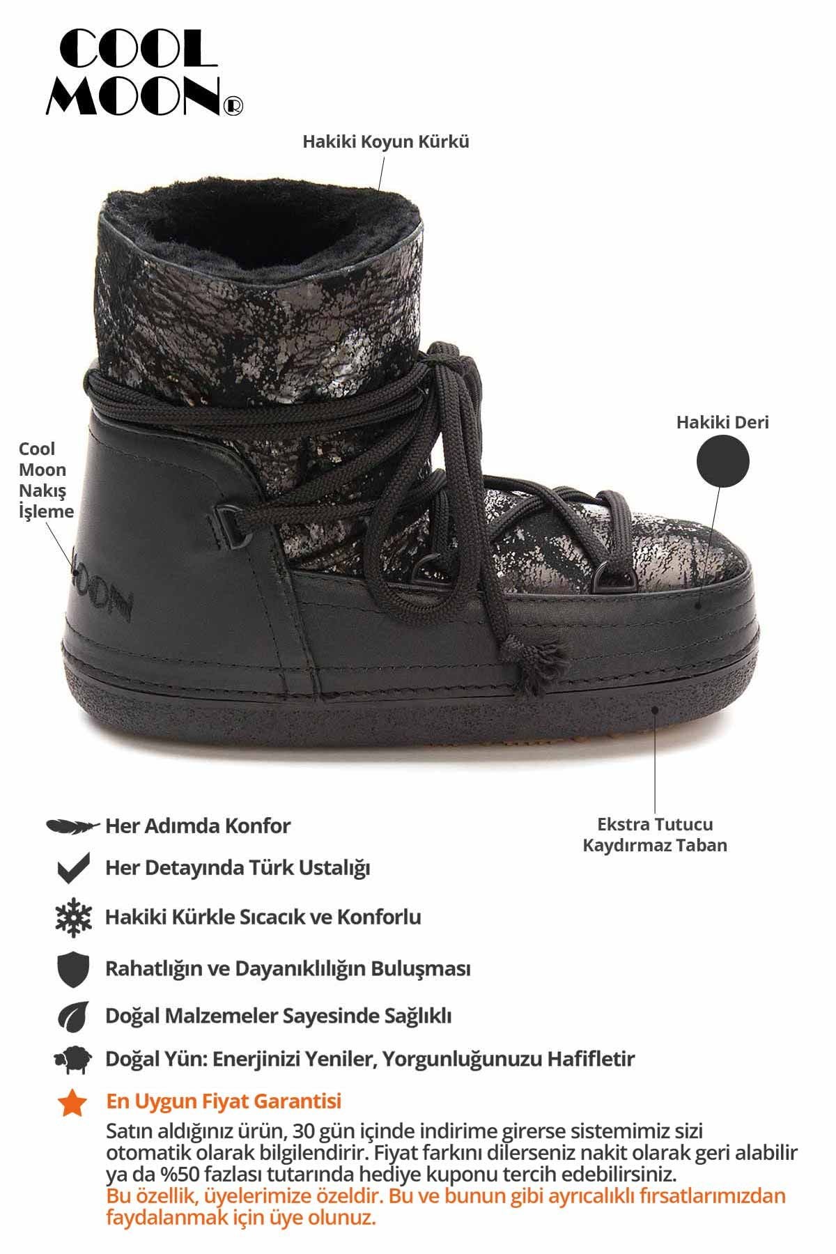 İçi Kürklü Kadın Kar Botu 251359 Siyah