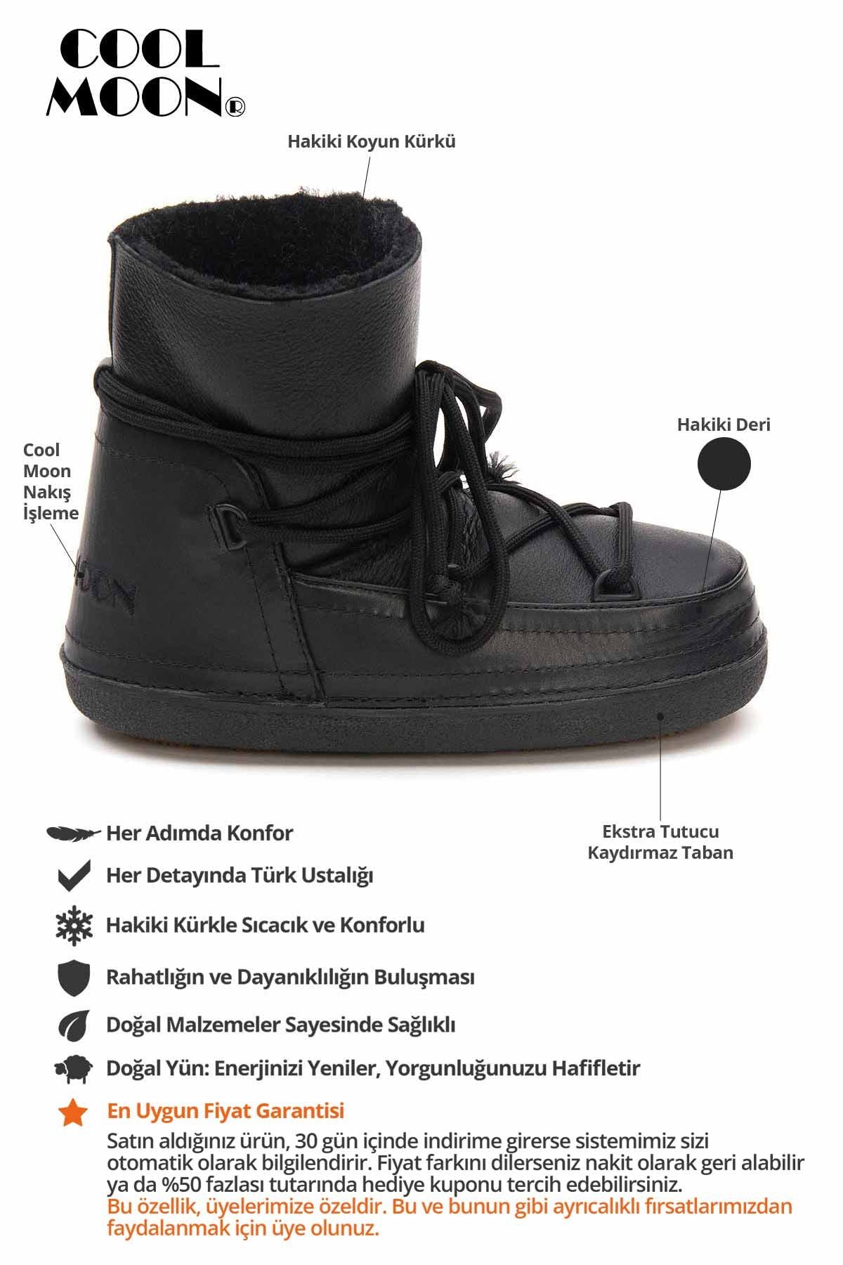 İçi Kürklü Kadın Kar Botu 251369 Siyah
