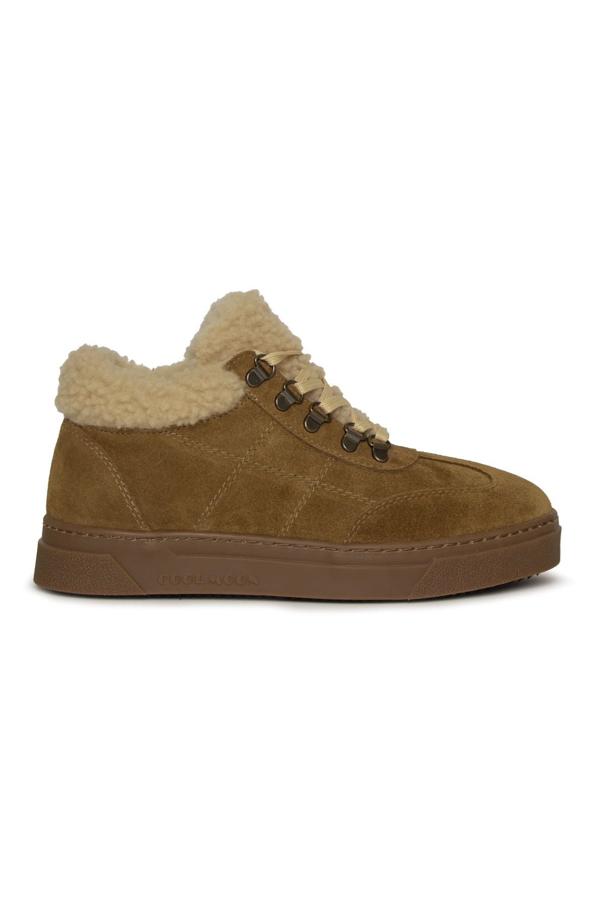 Kürklü Bağcıklı Kadın Sneaker 385053 Sahra