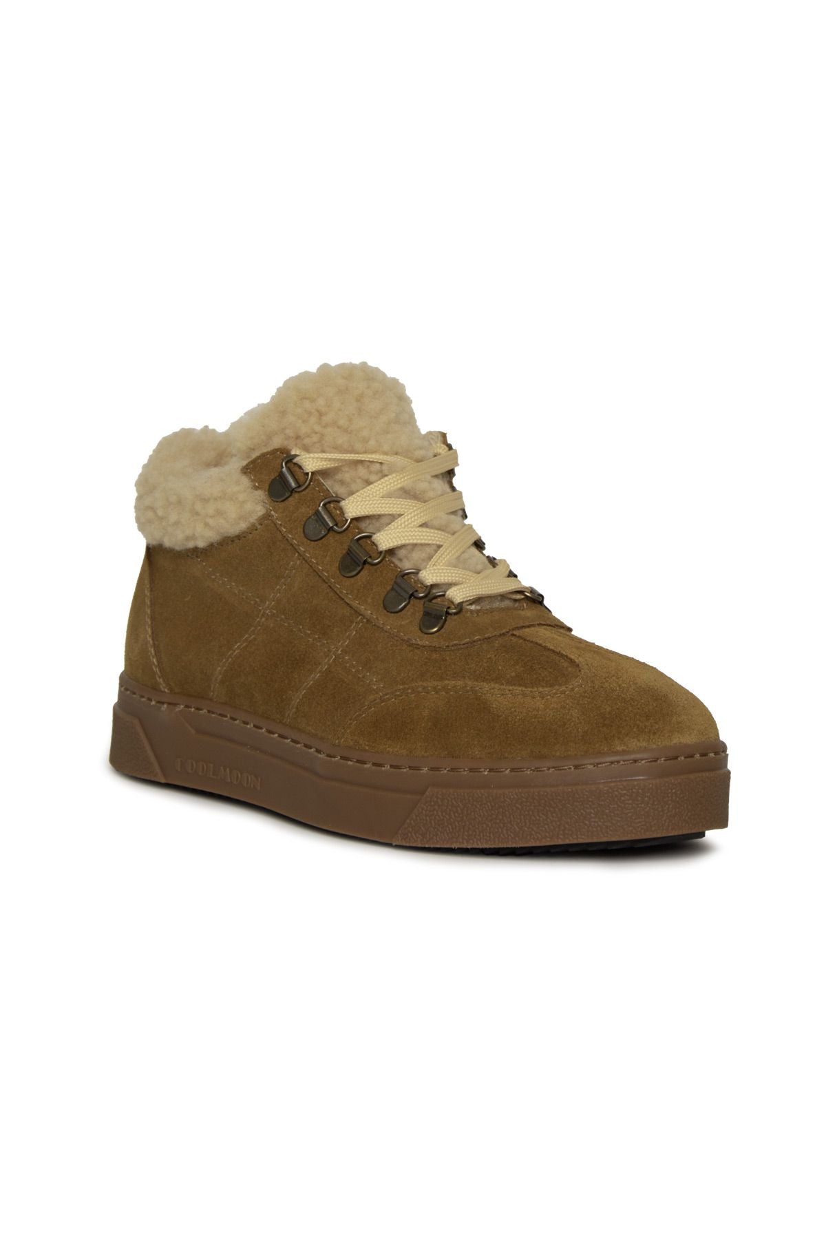 Kürklü Bağcıklı Kadın Sneaker 385053 Sahra