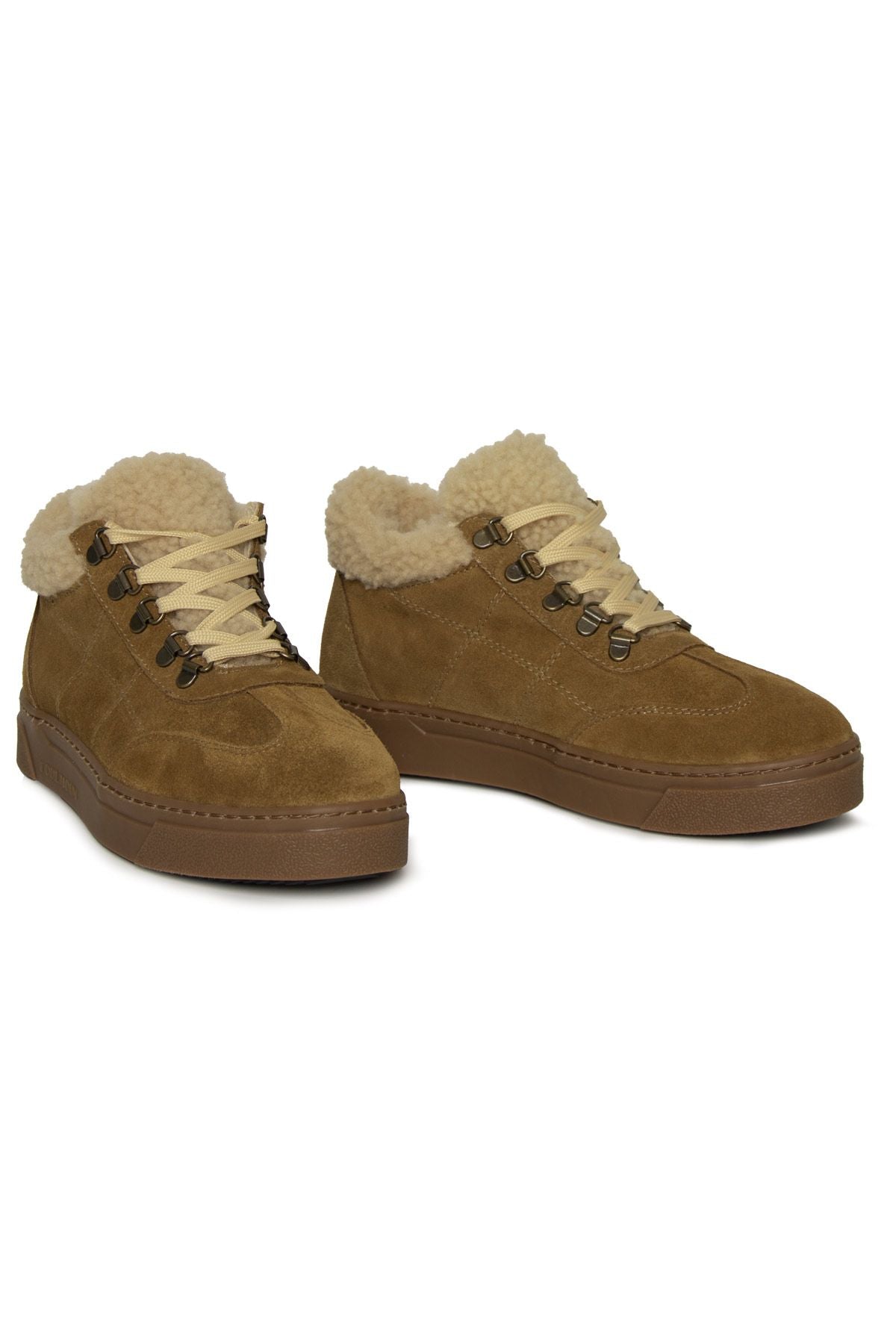 Kürklü Bağcıklı Kadın Sneaker 385053 Sahra