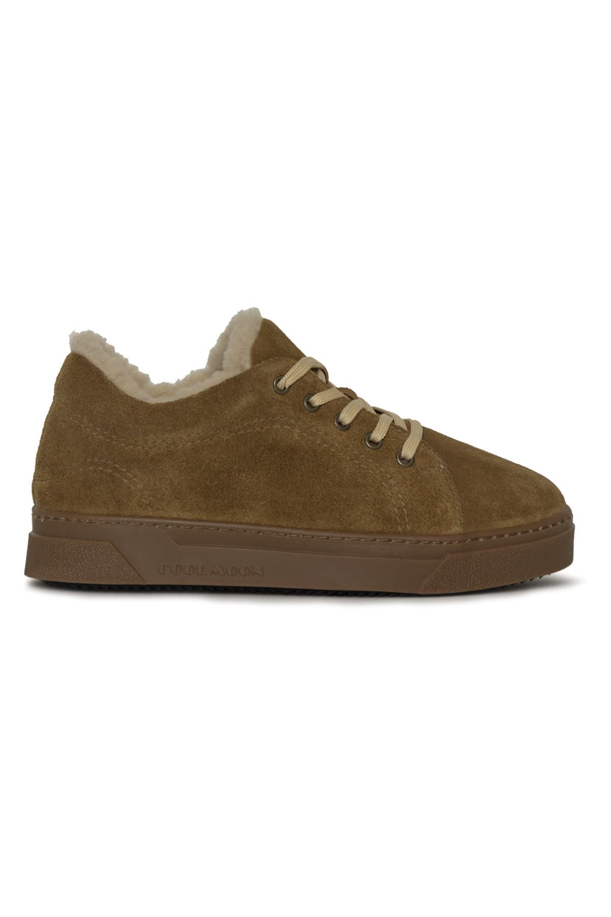 Kürklü Bağcıklı Kadın Sneaker 385054 Sahra