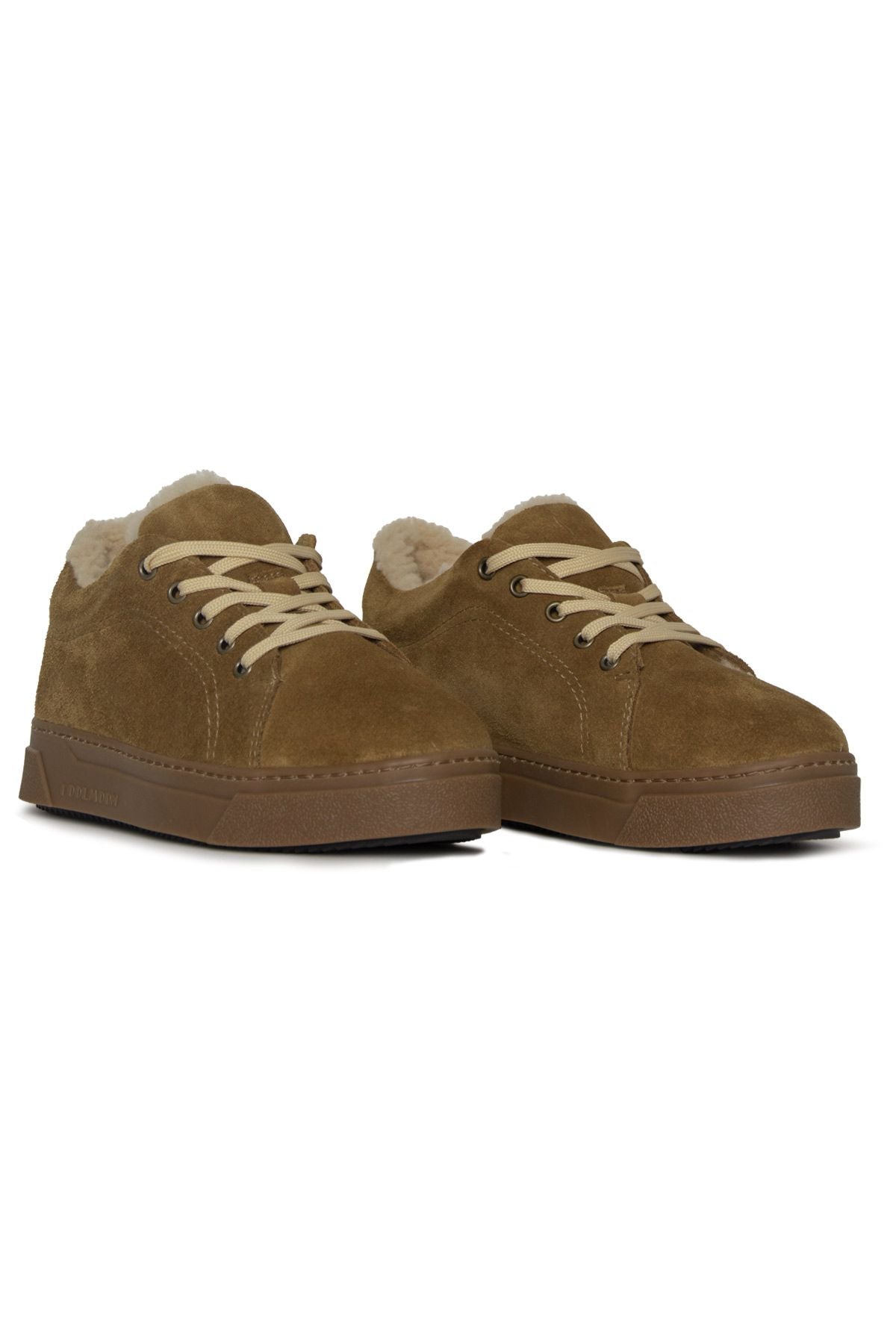 Kürklü Bağcıklı Kadın Sneaker 385054 Sahra