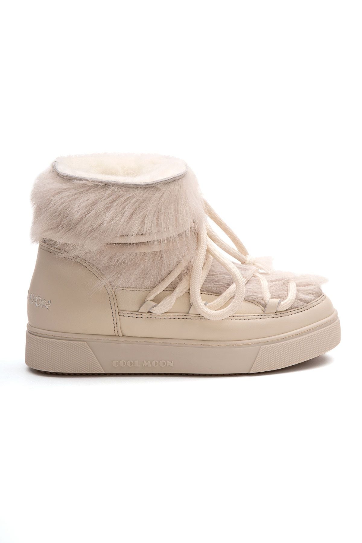 Kürklü Bayan Sneaker Bot 355081 Bej