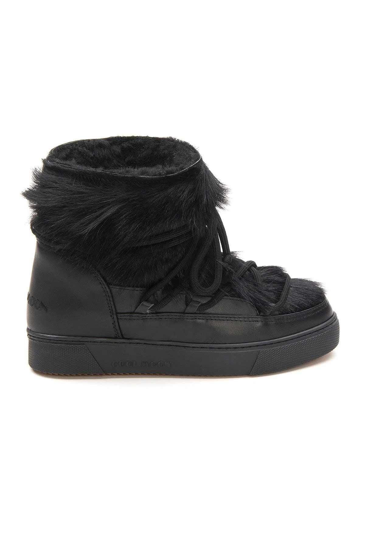 Kürklü Bayan Sneaker Bot 355081 Siyah