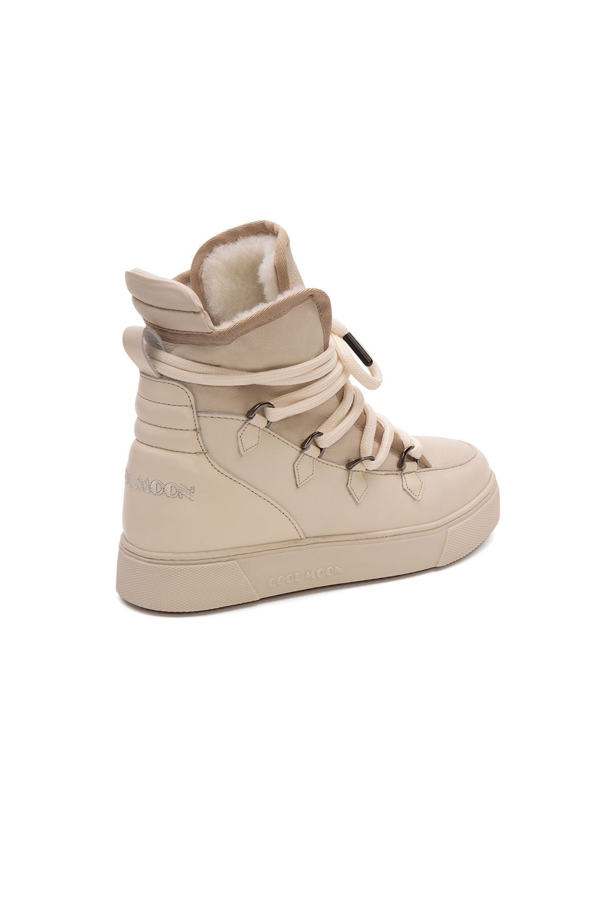 Kürklü Bayan Sneaker Bot 365050 Bej