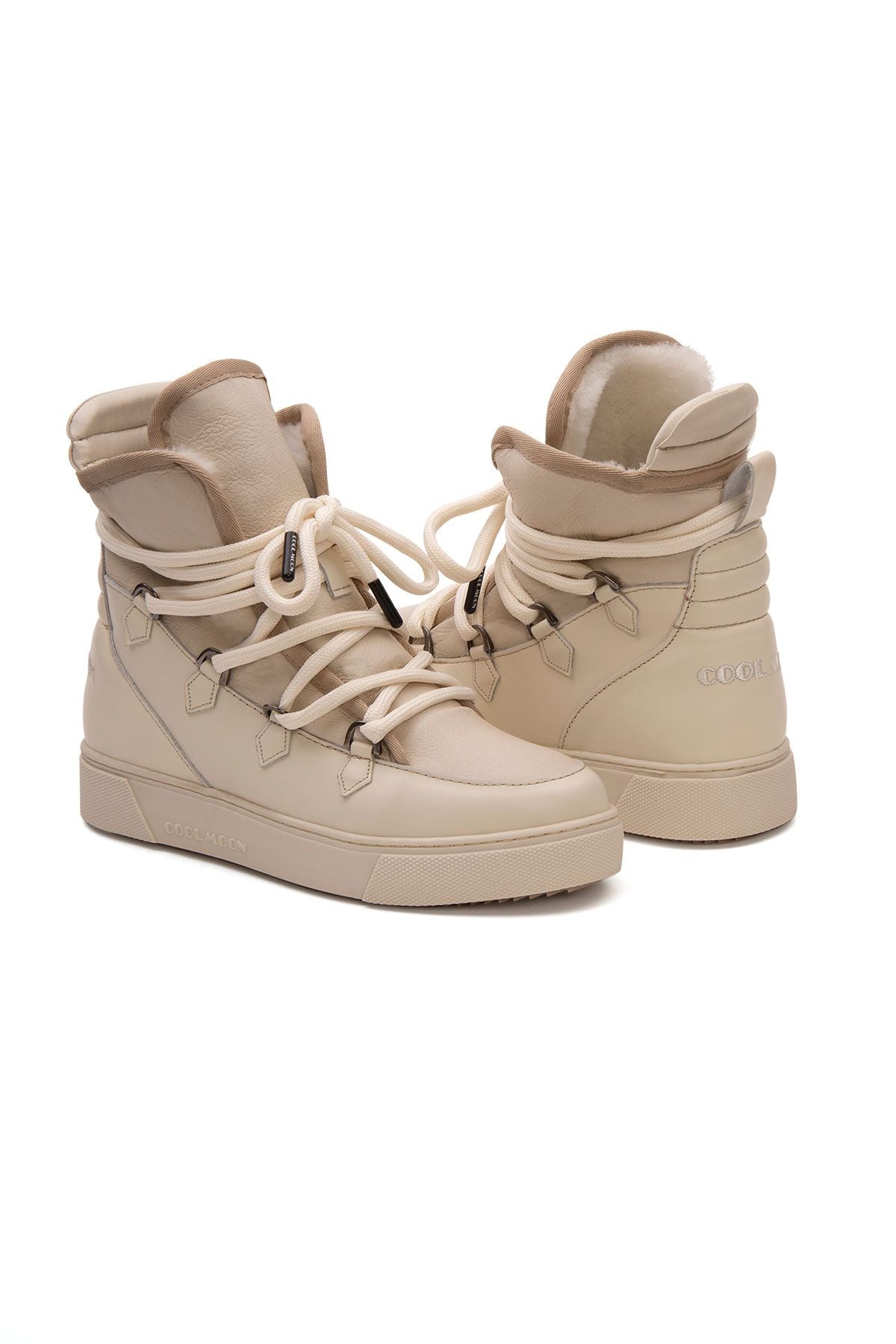 Kürklü Bayan Sneaker Bot 365050 Bej